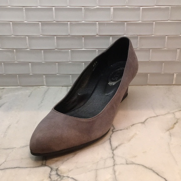 Tod's Shoes Tods Zeppa Gomma Pointy Wedge Pump Suede Gray 6 Poshmark